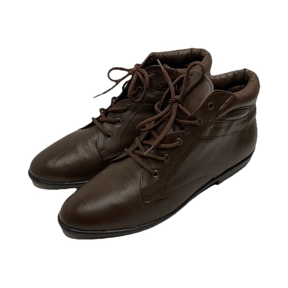 Vintage Carriage Court Back Bay II Espresso Brown Leather Lace-Up Ankle Boot 8.5